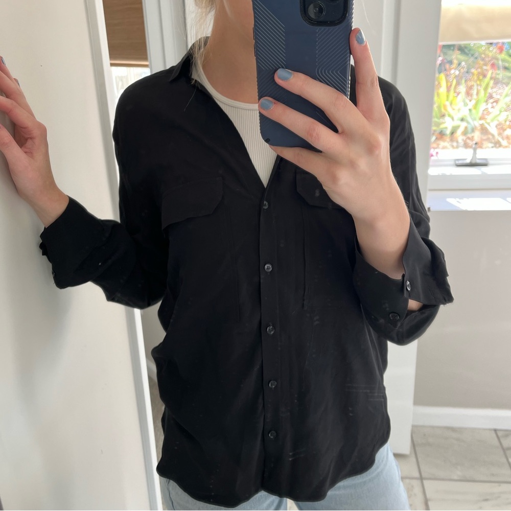 ZARA long sleeve lightweight black blouse